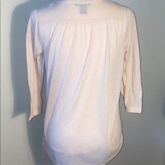 H&M Light Pink 3/4 Sleeves V Neck Button Top - Picture 7 of 8